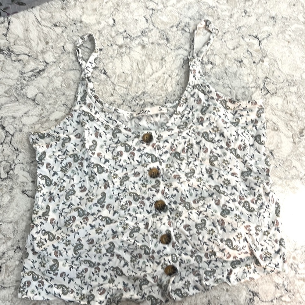 Hollister small floral cropped tank top